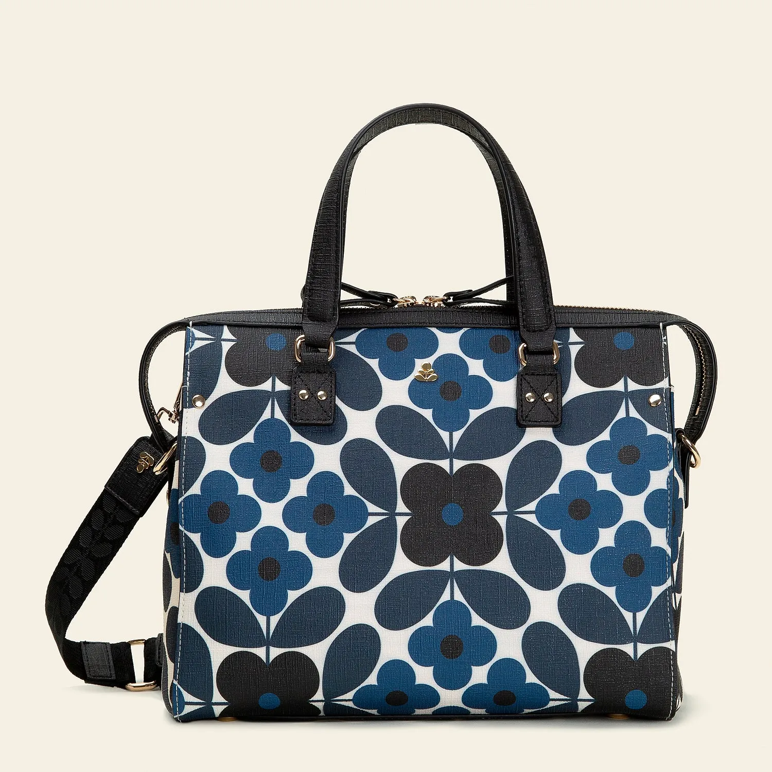 Fletcher Handbag - Flower Tile Navy