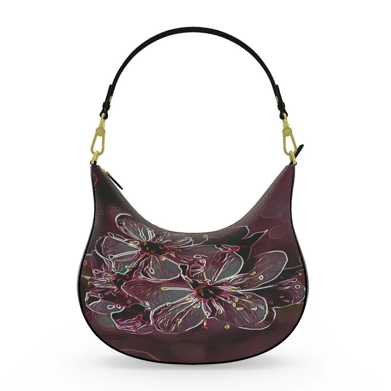 Floral Embosses: Pictorial Cherry Blossoms 01-04 Designer Hobo Bag