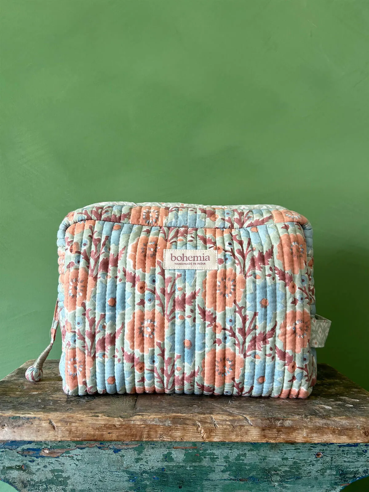 Duck Egg Floribunda Washbag - Optimized English Title