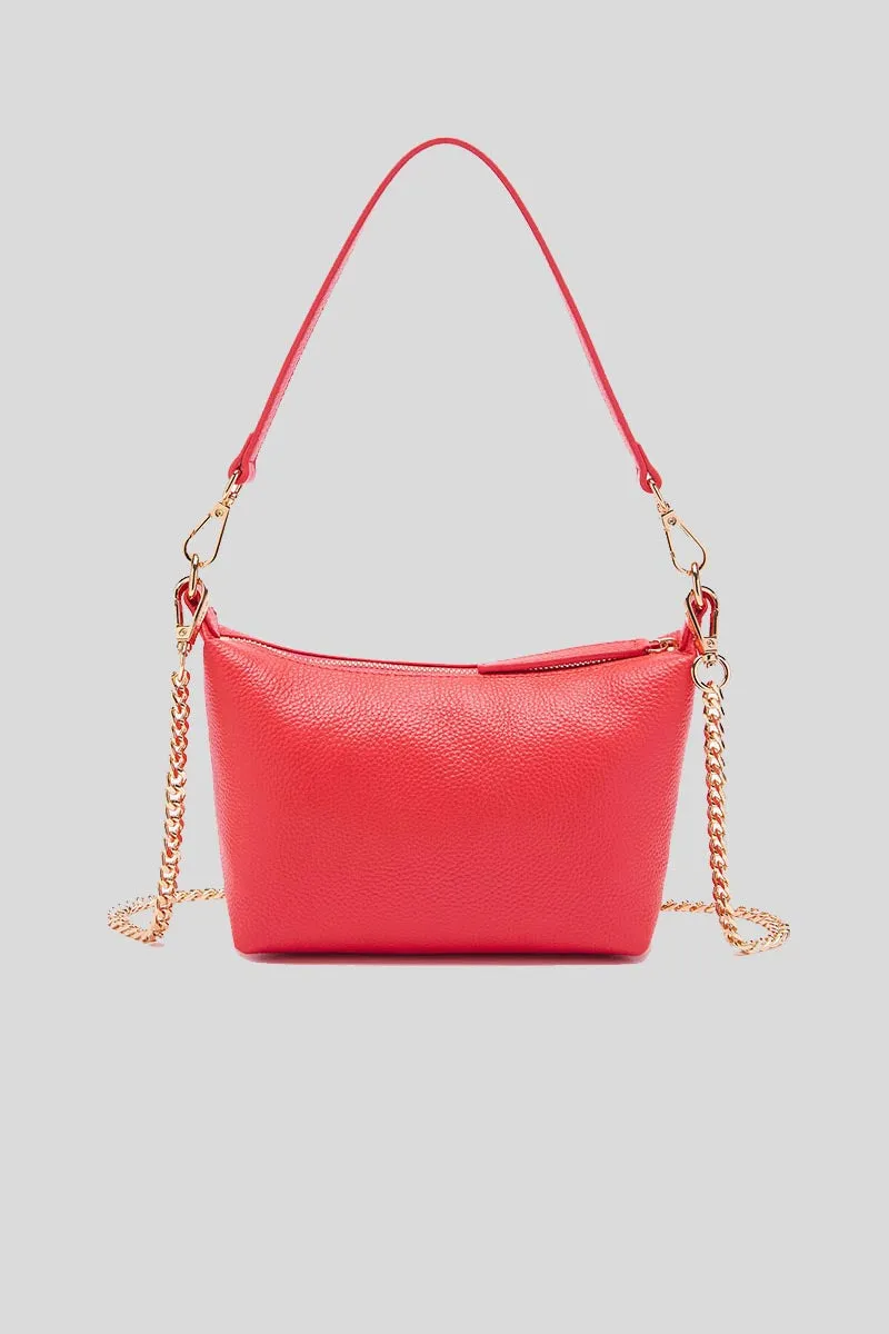 Frivolous M. Lucy Sm. Shoulder Bag Tumbled Leather - Coral