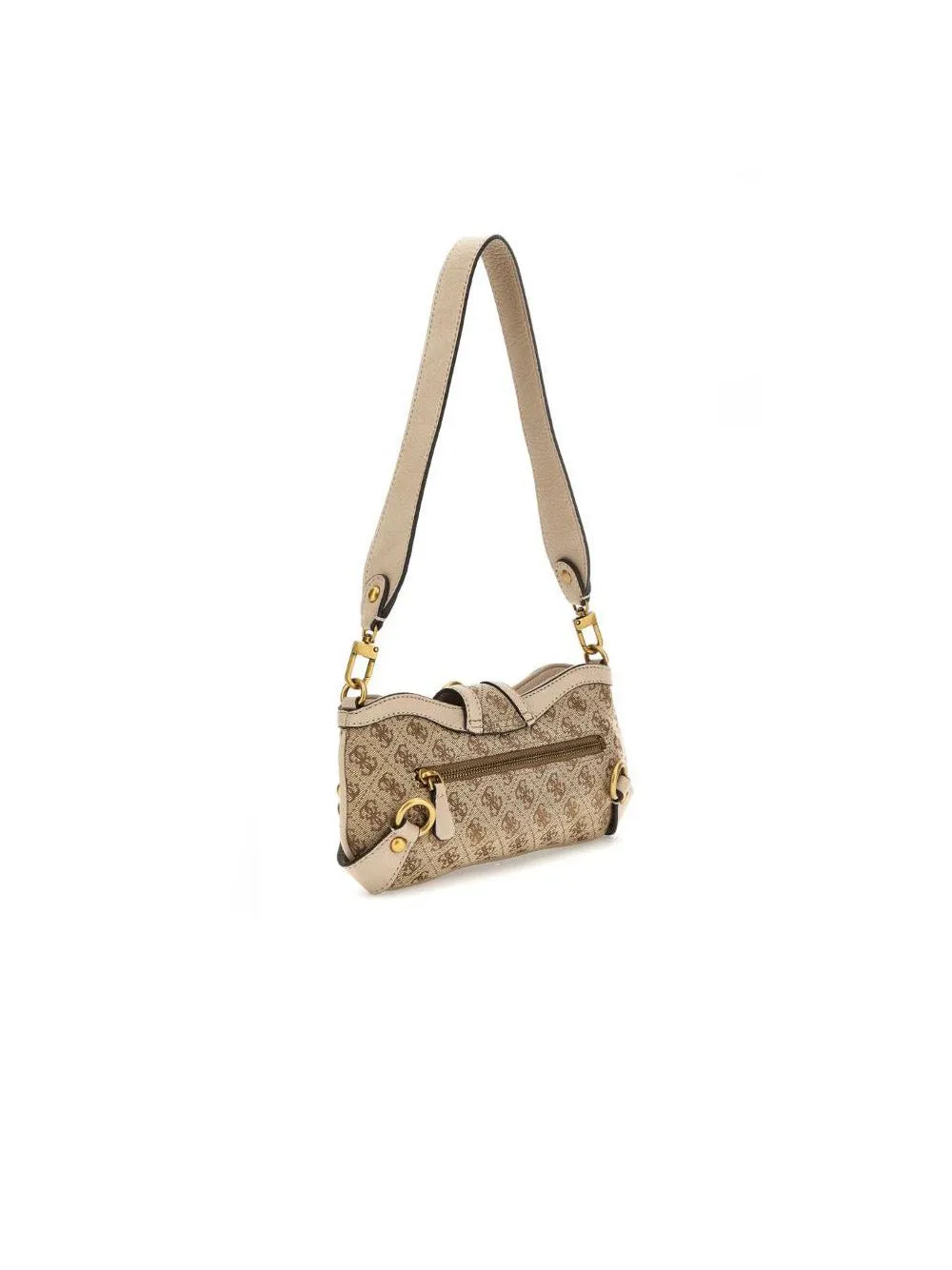 Gloss Vintage Tp Zp Shoulder Bag - Latte Logo Nude