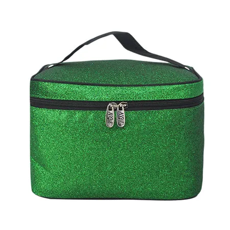 Green Glitter NGIL Large Top Handle Cosmetic Case