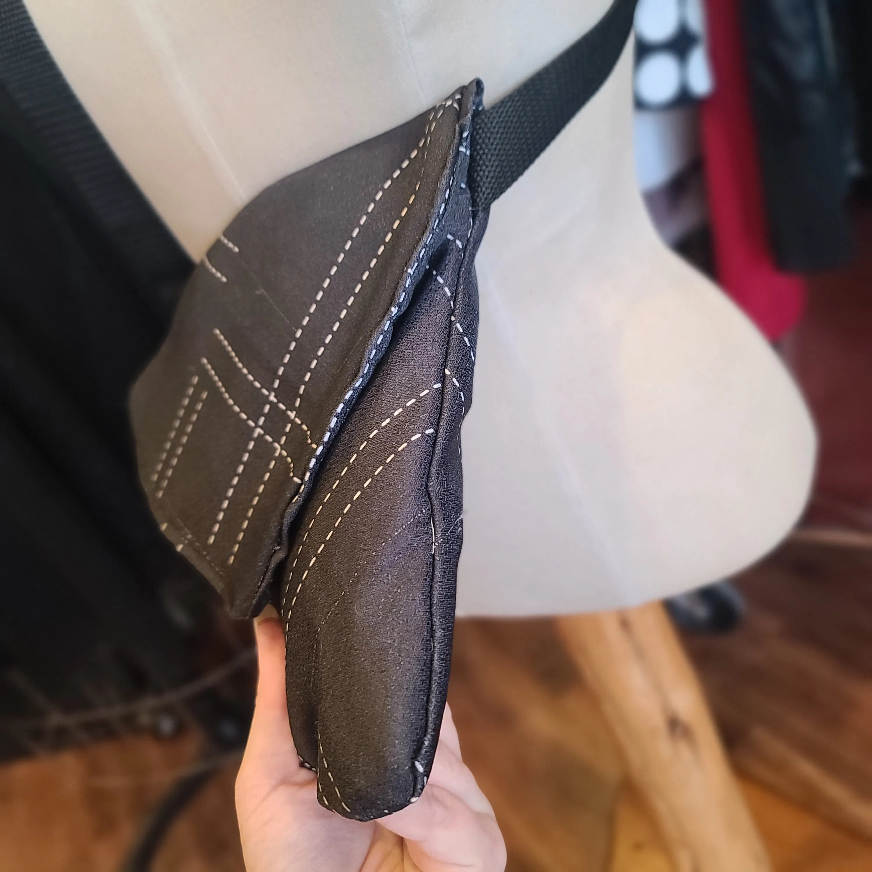 HANDMADE Black/White Dotted Line Crossbody