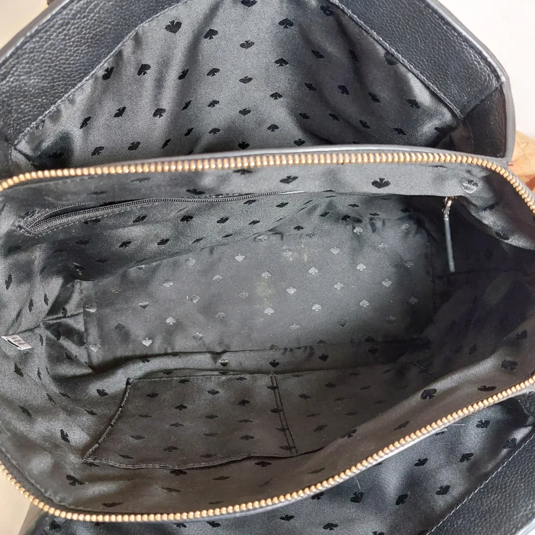 Pre-Loved Kate Spade Black Leather Monet Large Triple Compartment Tote Bag