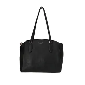 Pre-Loved Kate Spade Black Leather Monet Large Triple Compartment Tote Bag