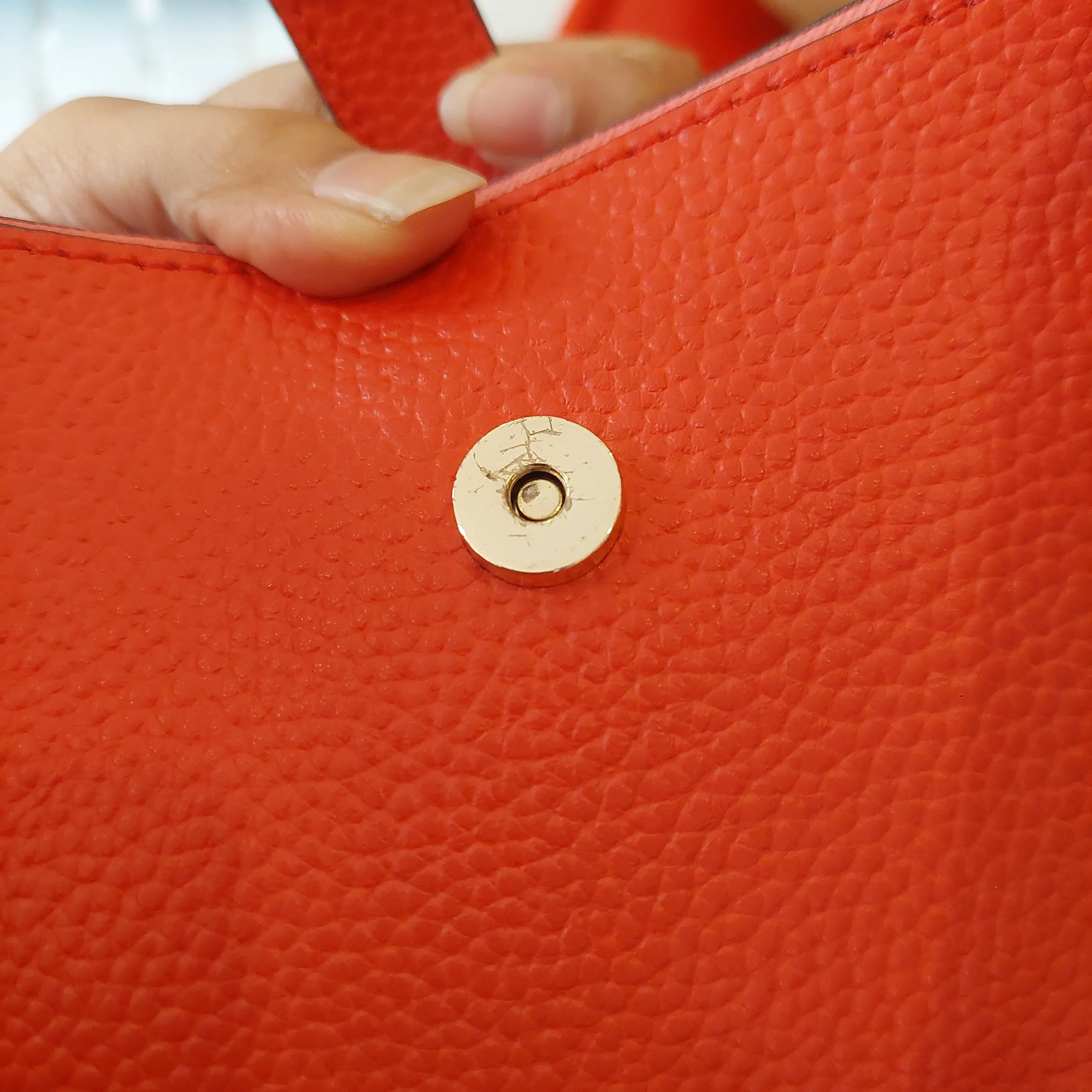 Kate Spade Red Leather Leonard Street Mariel Convertible Bucket Bag | Gently used |