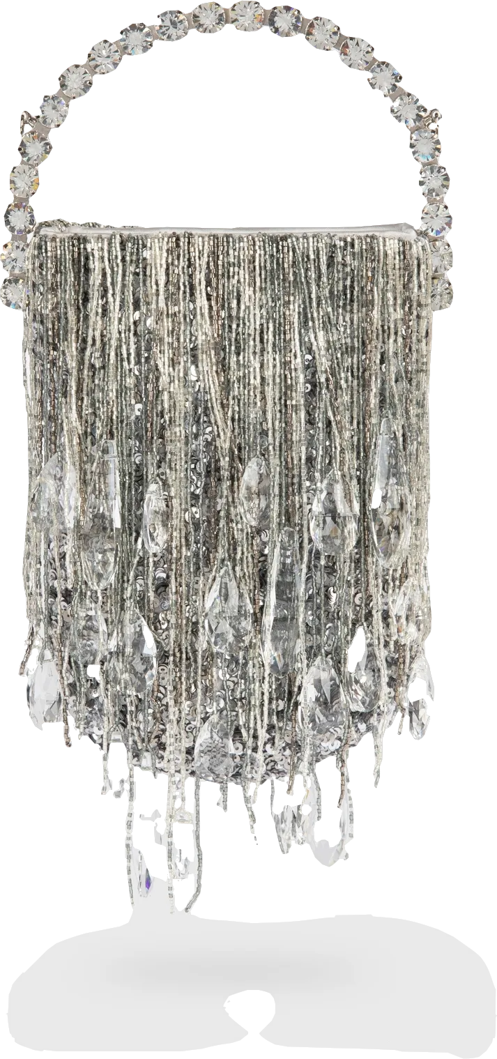 L'alingi Metallic Silver Crystals Micro Fringe Eternity One Size