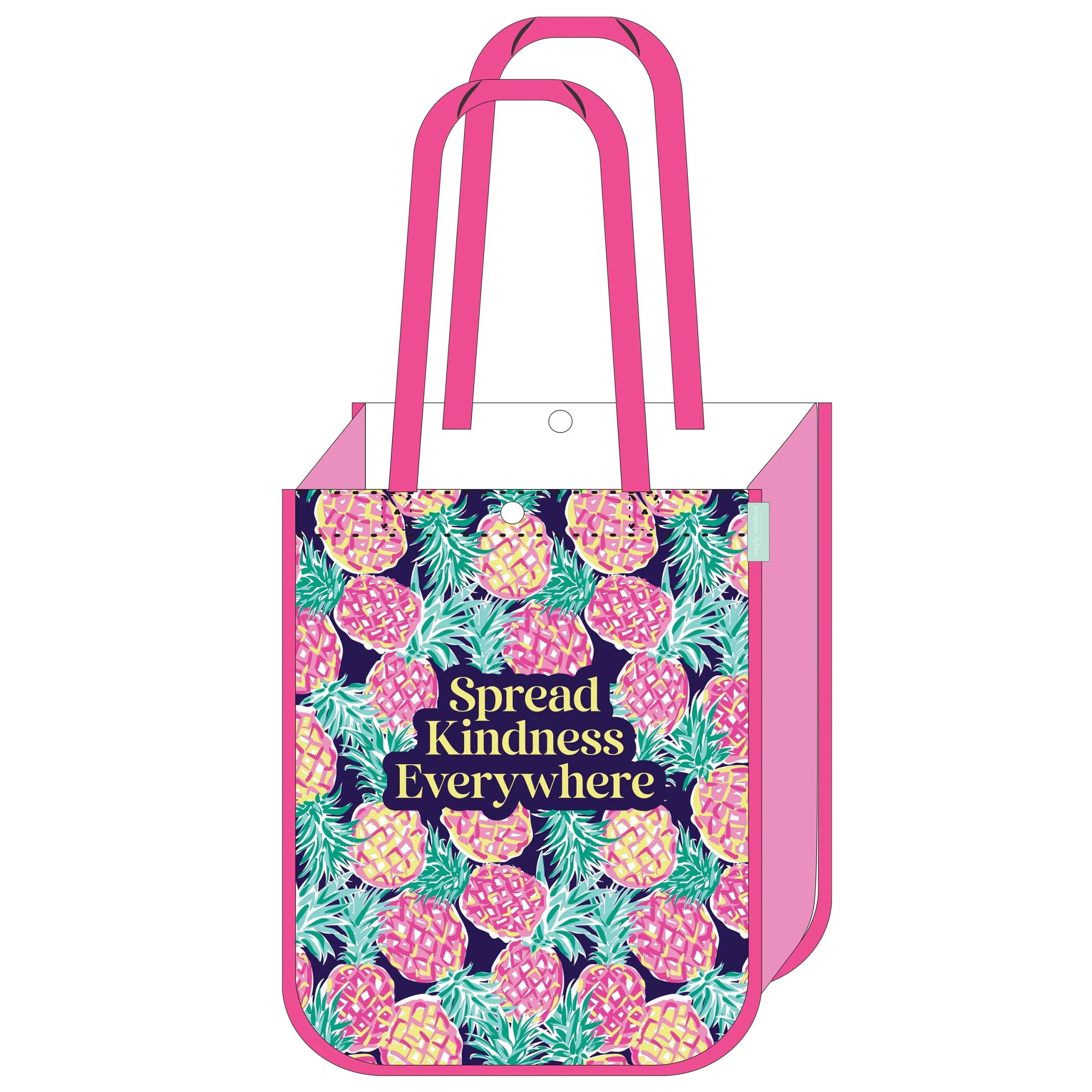 Large Simply Southern Eco Bag - Sprint Kindness Everywhere Pineapple