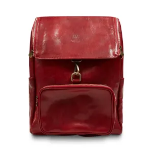 Leather Backpack - Red