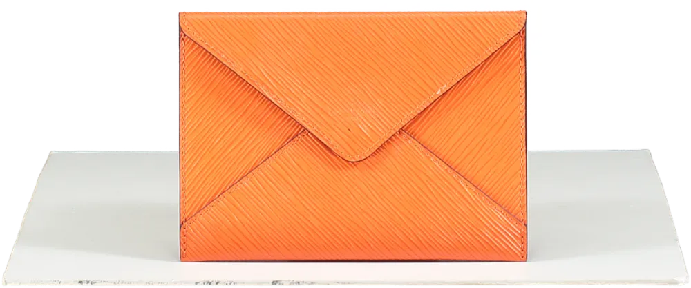 Louis Vuitton Orange Leather Envelope Clutch UK XS