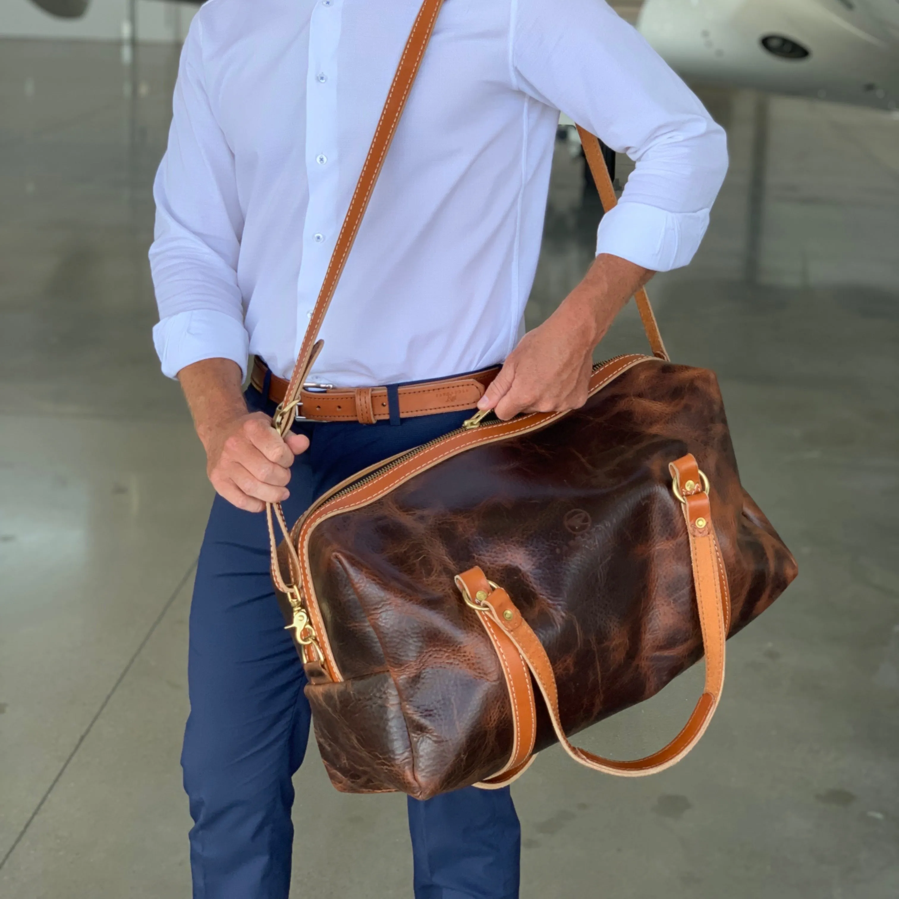 Men's Leather Duffel Bag