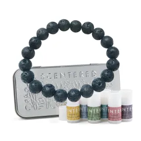 Mindful Aromatherapy Mini Balms with Lava Stone Bracelet