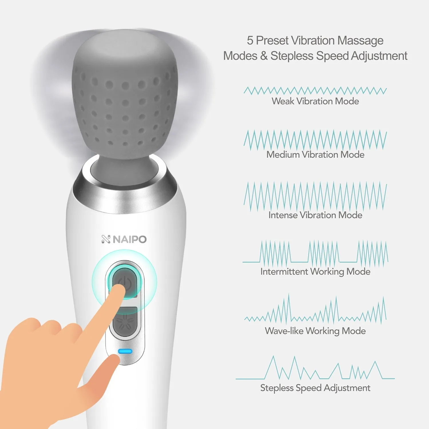 Naipo Cordless Handheld Wand Massager