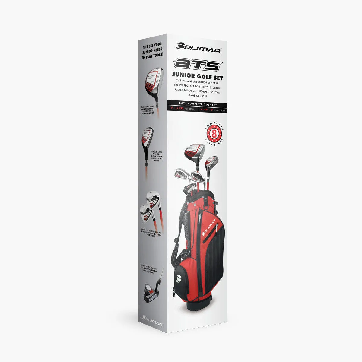 Orlimar Golf ATS Junior Boys Red Black Series Set for Ages 9-12