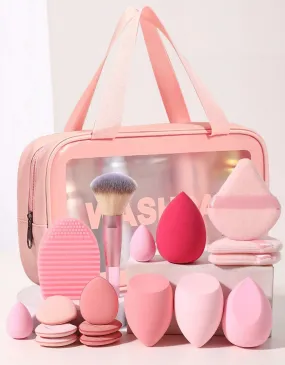 Pink Makeup tool kit and bag 18 pcs Set