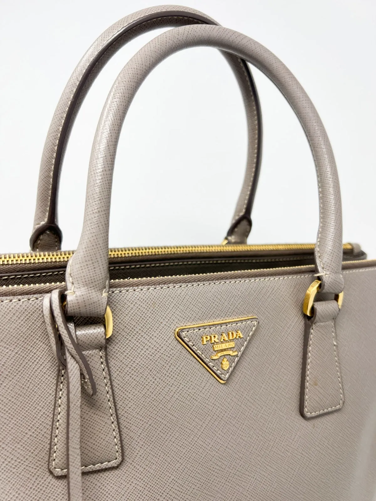 Prada Saffiano Double Zip Tote Bag