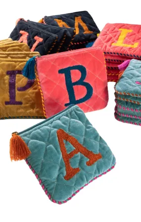 Quilted Velvet Alphabet Pouches