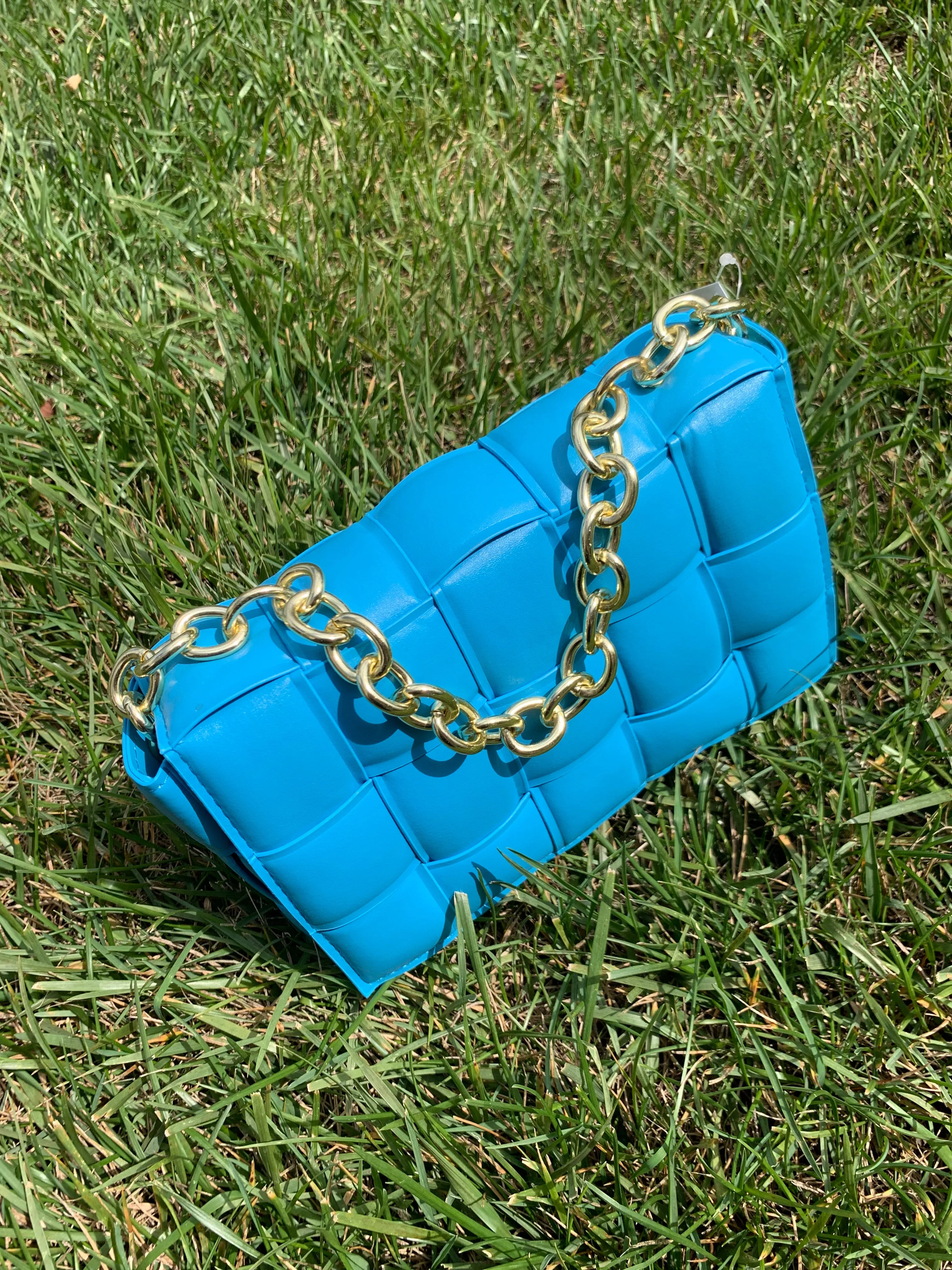 Quinn Blue Quilted Bag