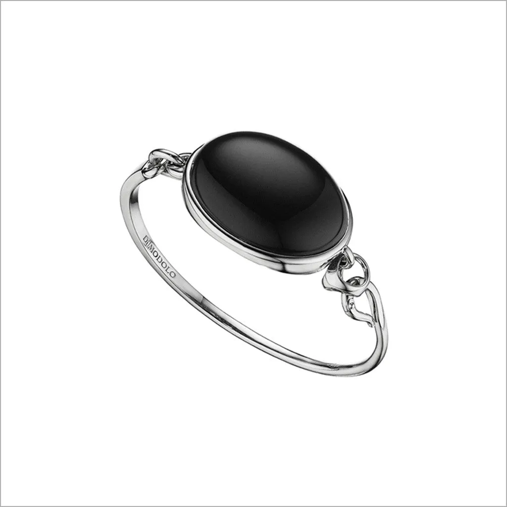 Sahara Black Agate Bracelet in Sterling Silver