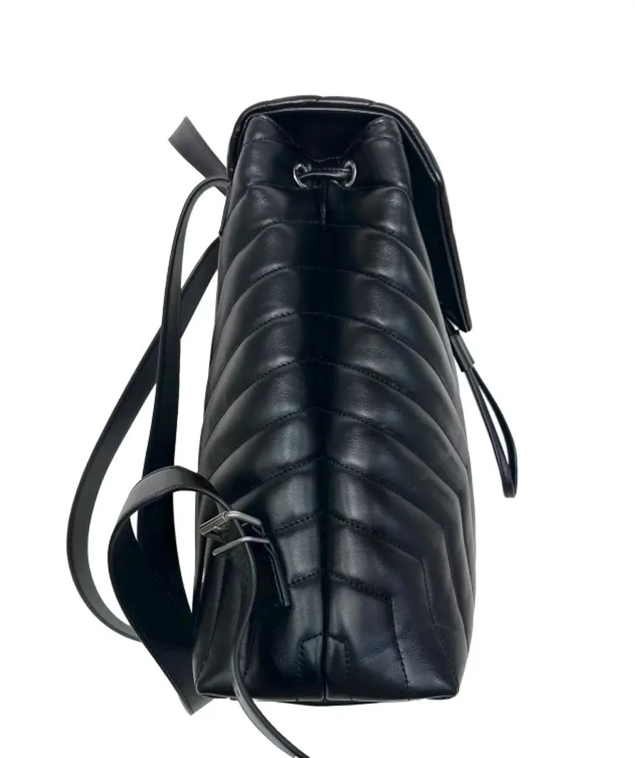 Saint Laurent Black Calfskin Leather Quilted Medium Loulou Monogram