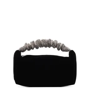 Scrunchie mini bag  in Black velvet