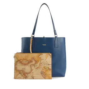 Shopping Bag Reversibile 1A Classe Alviero Martini linea Two-Way Bag Blu Navy LA63