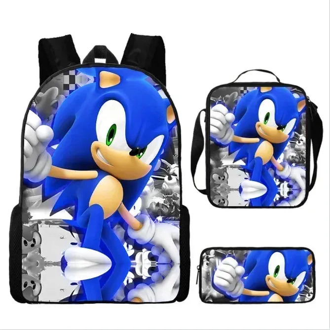 Sonic the Hedgehog 3 Piece Backpack Set