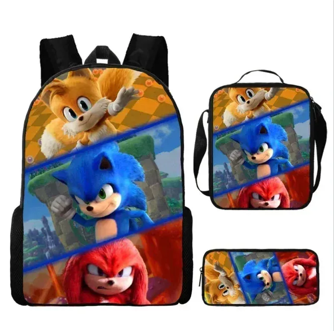 Sonic the Hedgehog 3 Piece Backpack Set