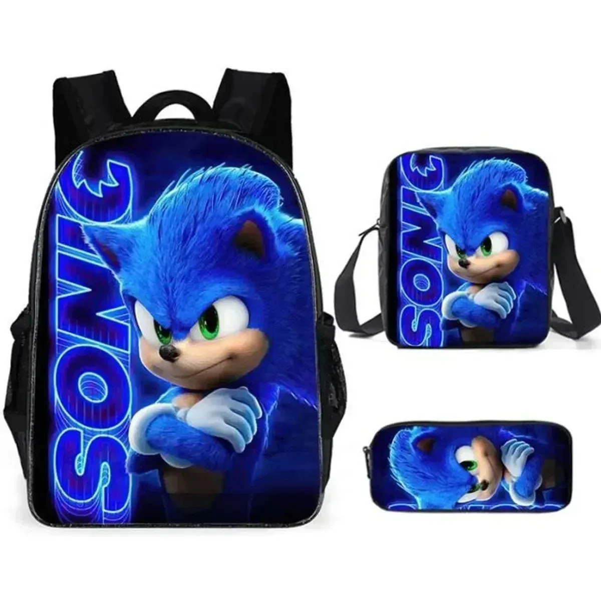 Sonic the Hedgehog 3 Piece Backpack Set