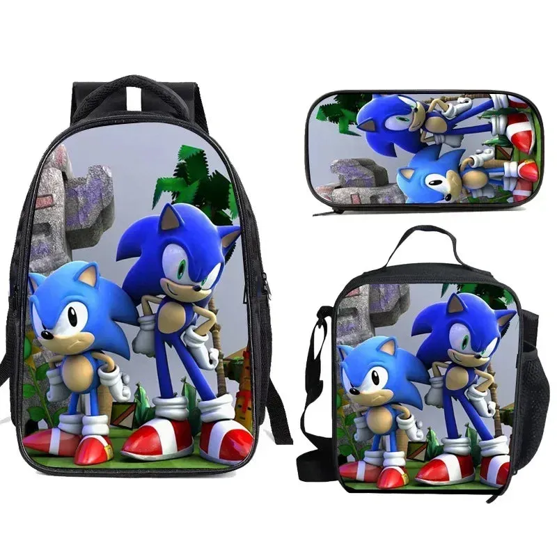 Sonic the Hedgehog 3 Piece Backpack Set