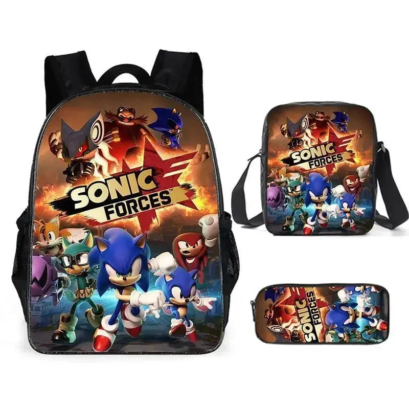 Sonic the Hedgehog 3 Piece Backpack Set