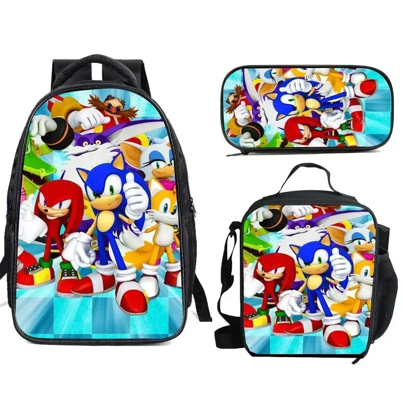 Sonic the Hedgehog 3 Piece Backpack Set