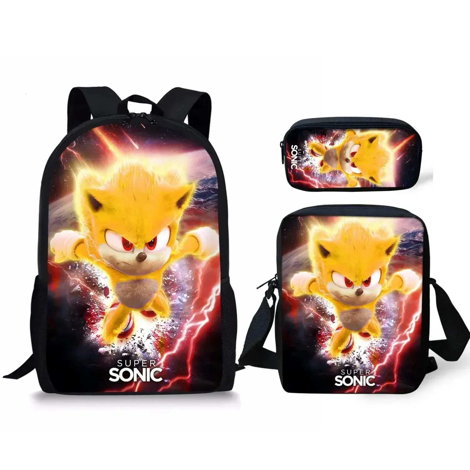 Sonic the Hedgehog 3 Piece Backpack Set