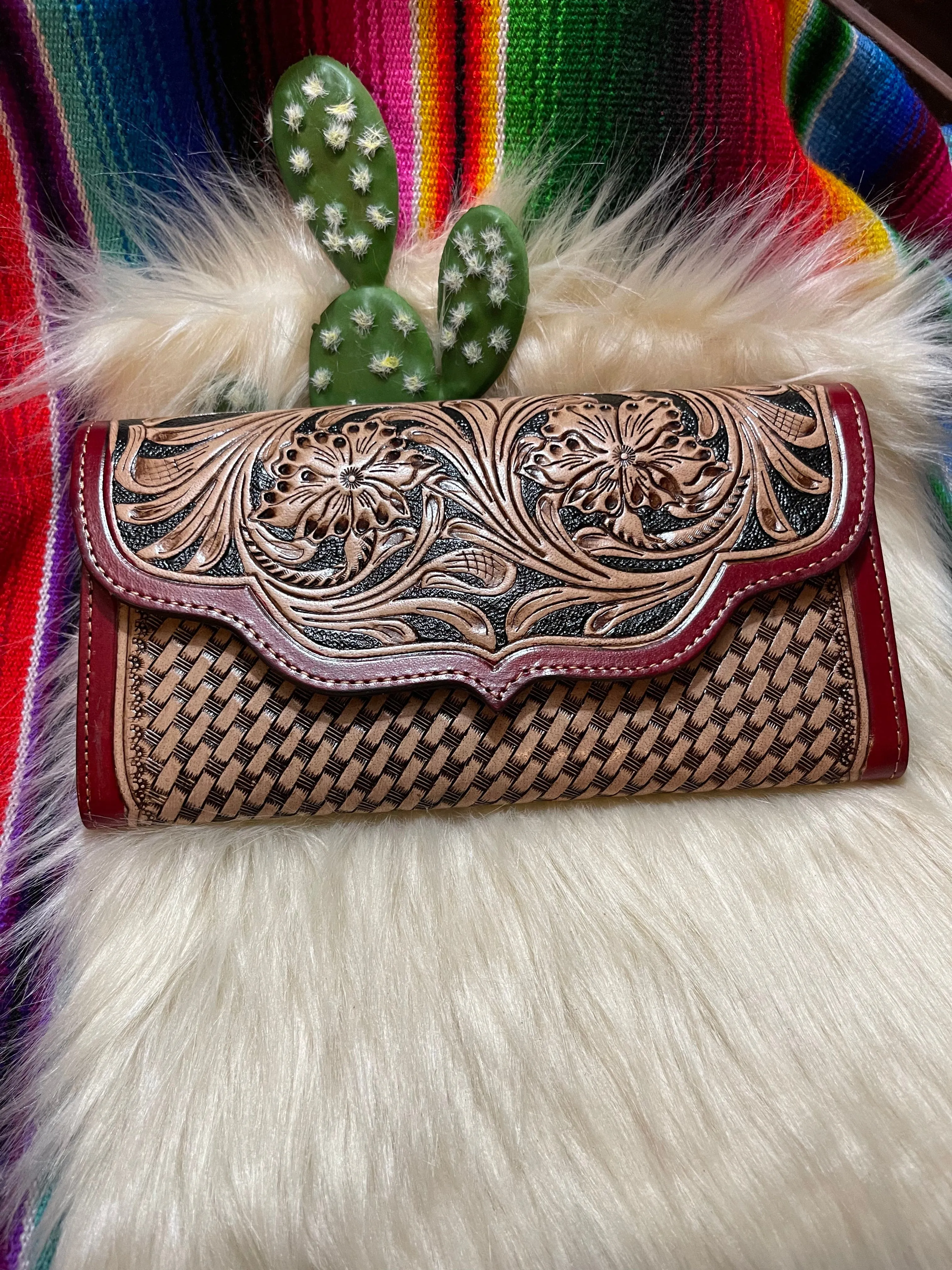 Southwestern tooled wallet