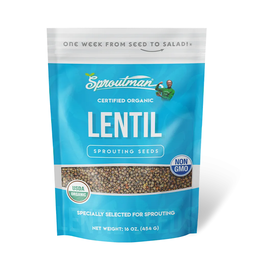 Sproutman Organic Lentil Sprouting Seeds (16 oz)