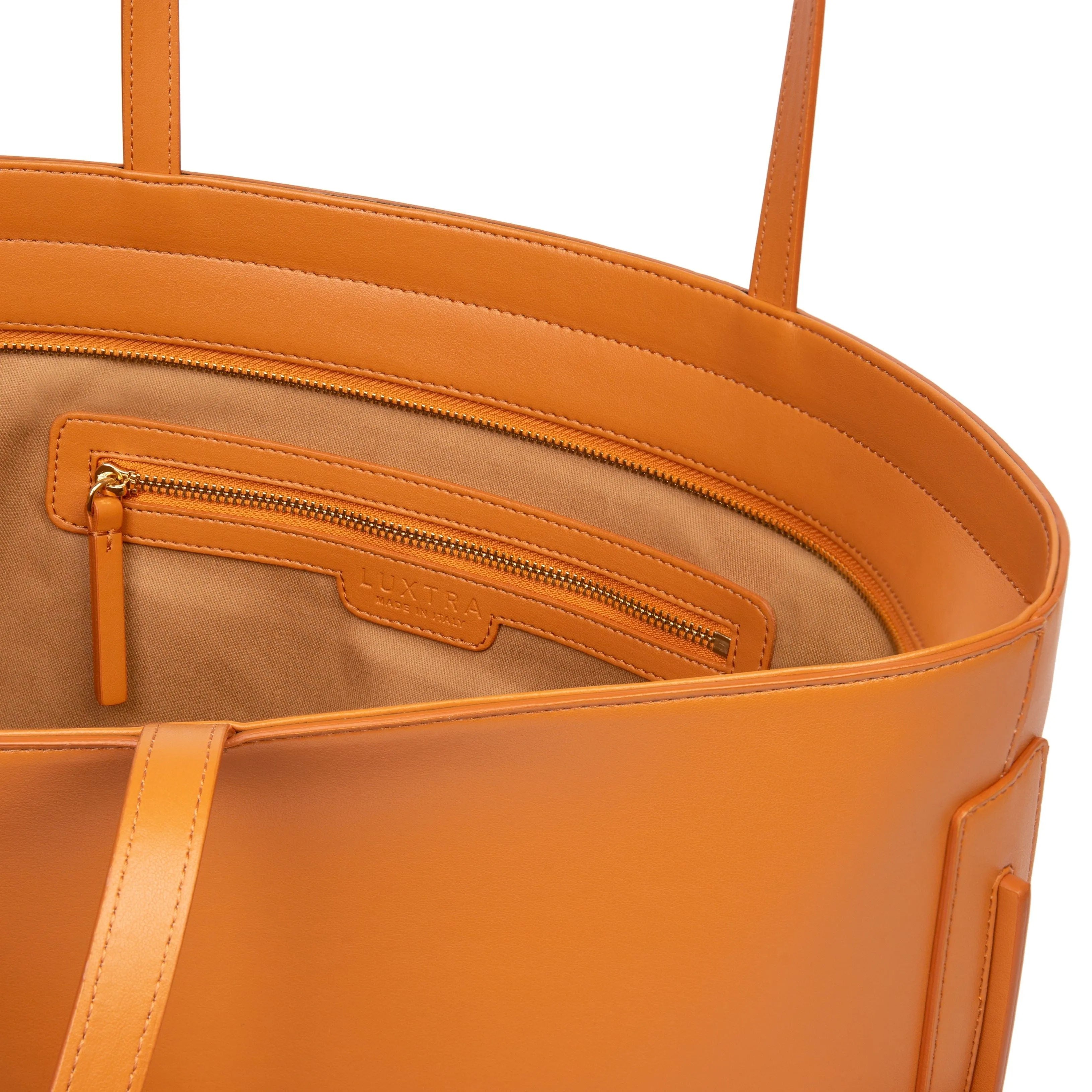 The Ella Apple Leather Vegan Tote Bag |  Pumpkin