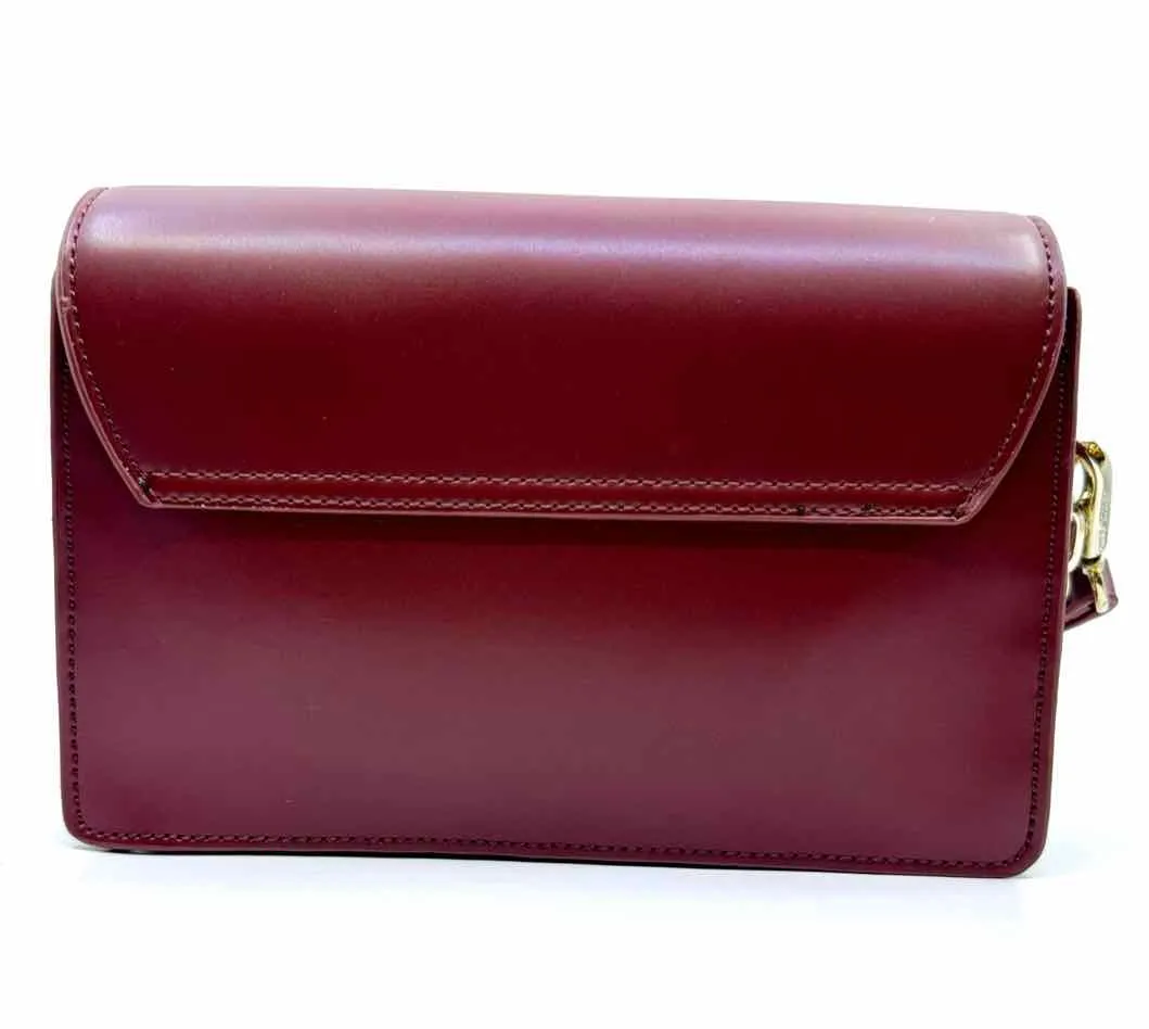 VERSACE Burgundy Leather Handbag