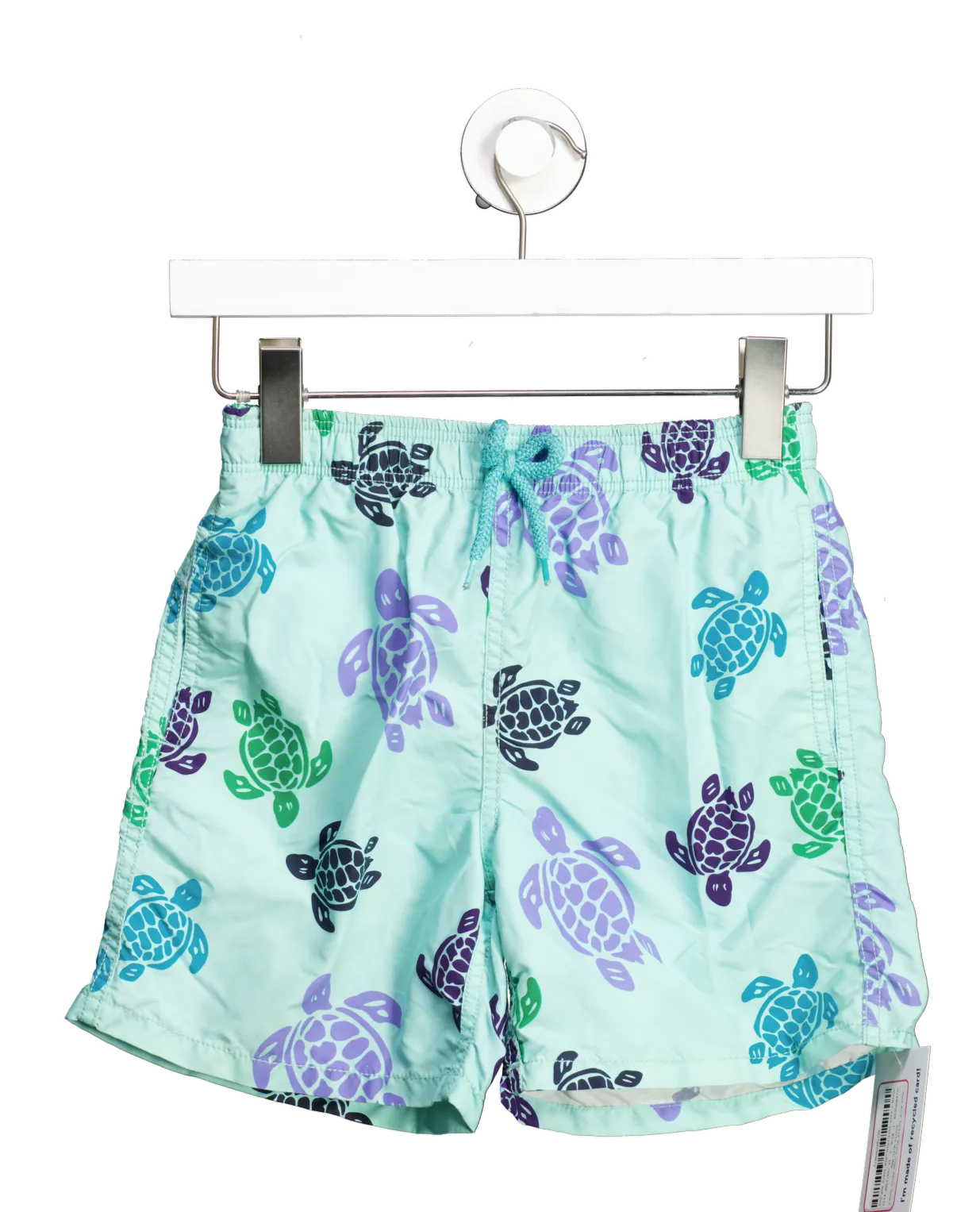 VILEBREQUIN Aqua Blue Turtle Print Logo Patch Swim Shorts With Bag 12 Years